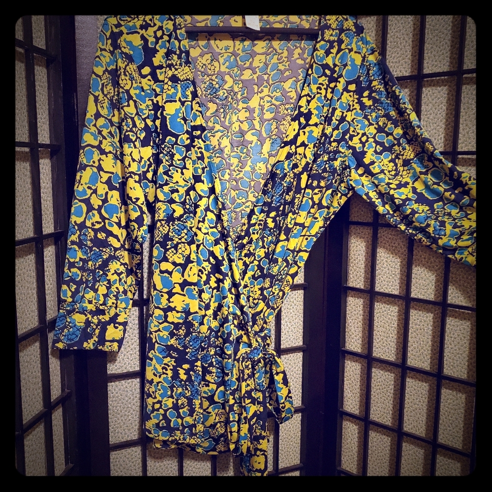 Leopard Quarter Sleeve Wrapped  Blouse